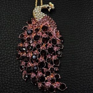Purple Peacock Necklace